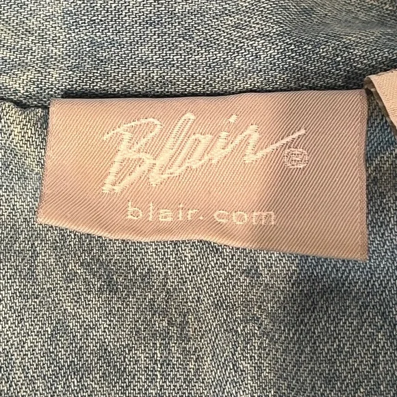 VTG Embroidered Blair Denim Quilted Lined Floral Flower Blue Jacket Womens XL - Picture 6 of 15